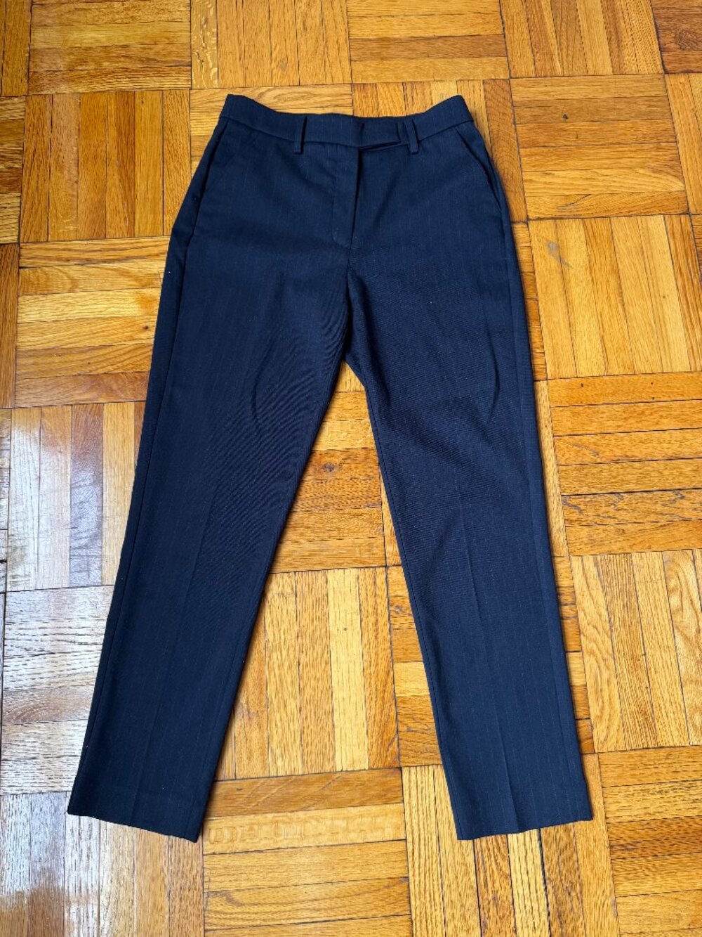 MANGO OFFICE WORK PANTS NAVY BLUE PIN STRIPE SIZE 4